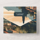 Italië Comomeer Bestemming Bruiloft All In One Uitnodiging (Achterkant)