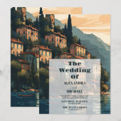 Italië Comomeer Bestemming Bruiloft Kaart (Voorkant / Achterkant)