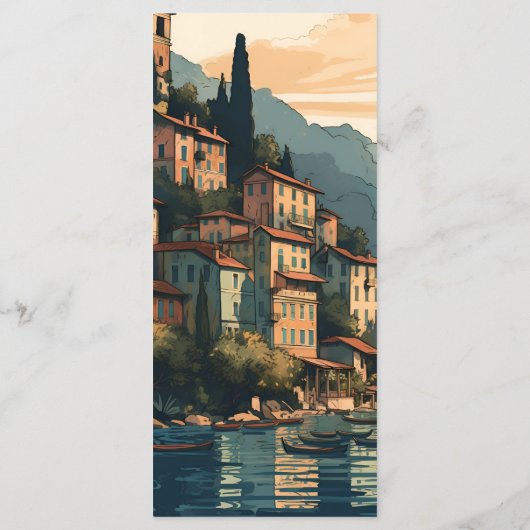 Italië Comomeer Bestemming Bruiloft Menu (Achterkant)