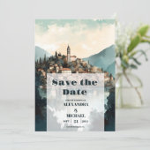 Italië Comomeer Bestemming Bruiloft Save The Date (Staand voorkant)