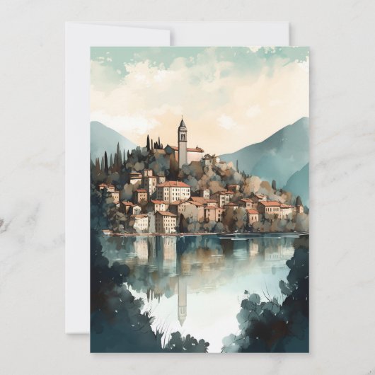 Italië Comomeer Bestemming Bruiloft Save The Date (Achterkant)