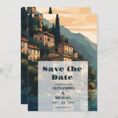Italië Comomeer Bestemming Bruiloft Save The Date (Voorkant / Achterkant)