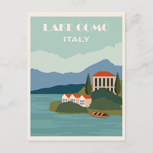Italië Comomeer Vintage Reizen Briefkaart (Voorkant)