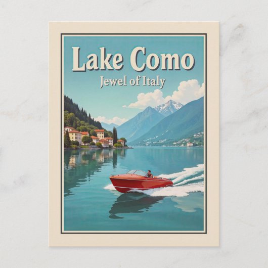Italië Comomeer Vintage Reizen Briefkaart (Voorkant)