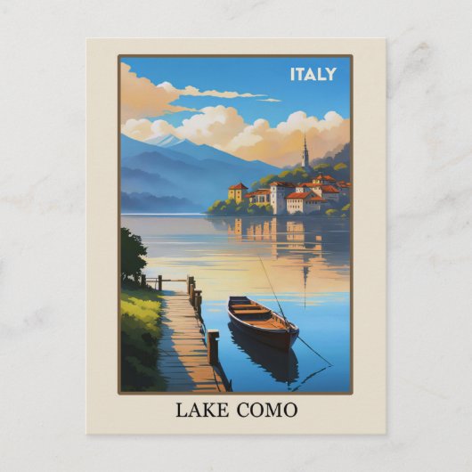Italië Comomeer Vintage Reizen Briefkaart (Voorkant)