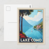 Italië Comomeer Vintage Reizen Briefkaart (Voorkant / Achterkant)