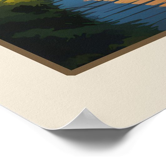 Italië Comomeer Vintage Reizen Poster (Hoek)