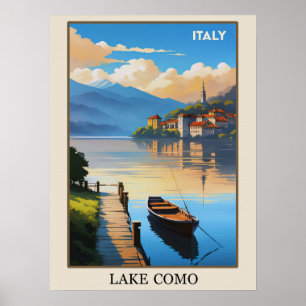 Italië Comomeer Vintage Reizen Poster