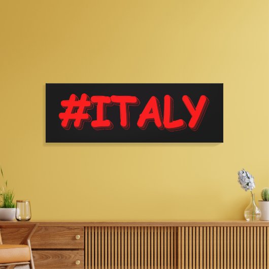 "#ITALIË" Cute Design. Bestel nu Canvas Afdruk (Insitu (Woonkamer))
