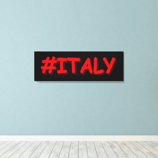 "#ITALIË" Cute Design. Bestel nu Canvas Afdruk (Insitu (Houten vloer))