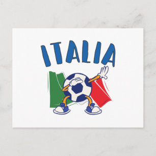 Italië Dabbing Voetbal Bal Vlag Postkaart