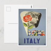 Italië David Statue Vintage Briefkaart (Voorkant / Achterkant)