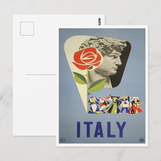 Italië David Statue Vintage Briefkaart (Voorkant / Achterkant)