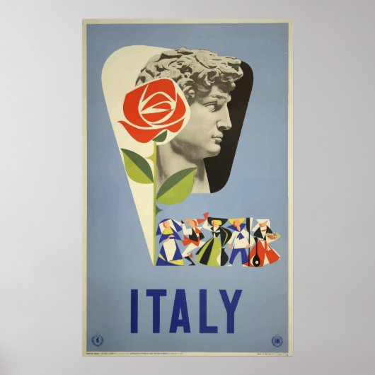 Italië David Statue Vintage Poster (Voorkant)