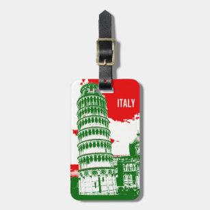 Italië   De Leaning Tower van Pisa Bagagelabel