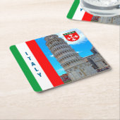 Italië - De Leaning Tower van Pisa Kartonnen Onderzetters (Schuin)