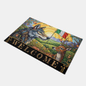 Italië deurmat, vlag, wolf en herten moderne kunst deurmat (Schuin)