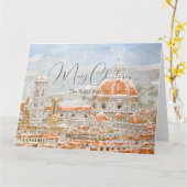 Italië Dom van Florence Kerstkaart Kaart (Gele Bloem)