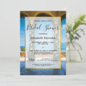 Italië Elegant Gold Blue Green Vrijgezellenfeest Kaart (Staand voorkant)