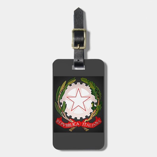 Italië Emblem Dark Bagagelabel (Voorkant verticaal)