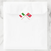 Italië en Abruzzen kruisten vlaggen Ronde Sticker (Tas)