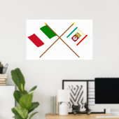 Italië en Apulië over de vlag Poster (Thuiskantoor)