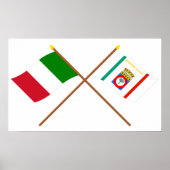 Italië en Apulië over de vlag Poster (Voorkant)