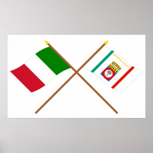 Italië en Apulië over de vlag Poster