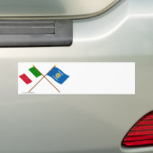 Italië en Calabrië kruisen vlaggen Bumpersticker (Op auto)
