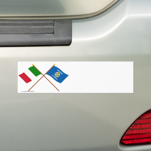 Italië en Calabrië kruisen vlaggen Bumpersticker (Op auto)