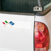 Italië en Calabrië kruisen vlaggen Bumpersticker (Op Truck)