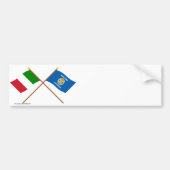Italië en Calabrië kruisen vlaggen Bumpersticker (Voorkant)