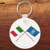 Italië en Calabrië kruisen vlaggen Sleutelhanger (Voorkant)
