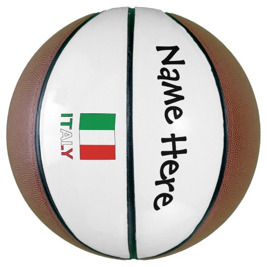 Italië en de Italiaanse vlag met Jouw naam Basketbal (Verticaal)