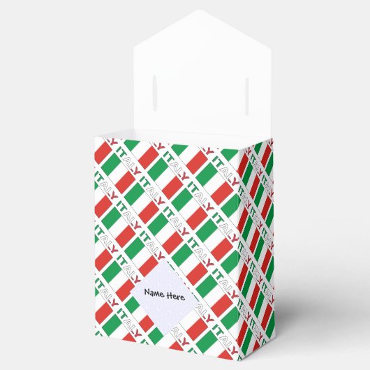Italië en de Italiaanse vlag met Jouw naam Bedankdoosjes (Geopend)
