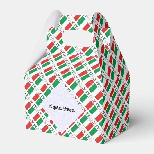 Italië en de Italiaanse vlag met Jouw naam Bedankdoosjes (Voorkant Zijde)