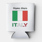 Italië en de Italiaanse vlag met Jouw naam Blikjeskoeler (Voorkant)