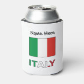 Italië en de Italiaanse vlag met Jouw naam Blikjeskoeler (Blikje Achterkant)
