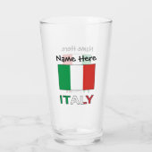 Italië en de Italiaanse vlag met Jouw naam Glas (Achterkant)