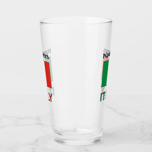 Italië en de Italiaanse vlag met Jouw naam Glas (Links)