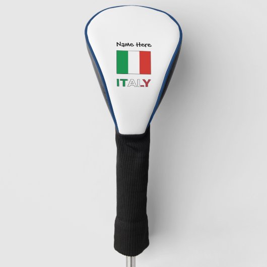 Italië en de Italiaanse vlag met Jouw naam Golfheadcover (Voorkant)