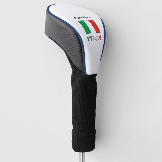 Italië en de Italiaanse vlag met Jouw naam Golfheadcover (Schuin)