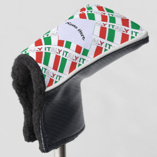 Italië en de Italiaanse vlag met Jouw naam Golfheadcover