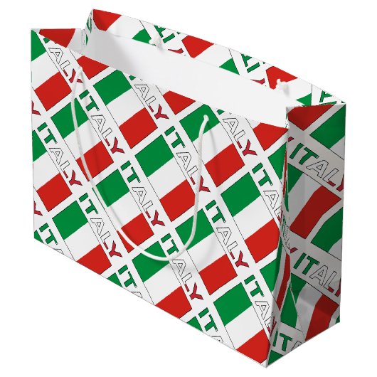 Italië en de Italiaanse vlag met Jouw naam Groot Cadeauzakje (Achterkant Gekanteld)