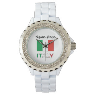 Italië en de Italiaanse vlag met Jouw naam Horloge