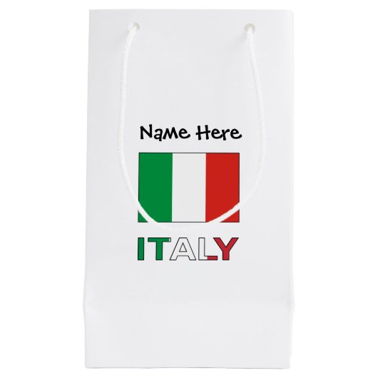 Italië en de Italiaanse vlag met Jouw naam Klein Cadeauzakje (Voorkant)