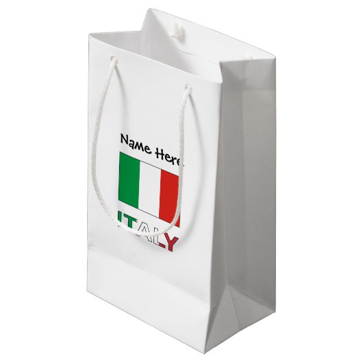 Italië en de Italiaanse vlag met Jouw naam Klein Cadeauzakje (Voorkant Gekanteld)