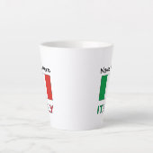 Italië en de Italiaanse vlag met Jouw naam Latte Mok (Voorkant)