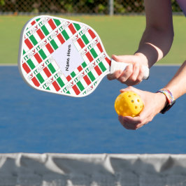Italië en de Italiaanse vlag met Jouw naam Pickleball Paddle