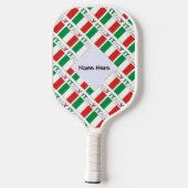 Italië en de Italiaanse vlag met Jouw naam Pickleball Paddle (Achterkant)